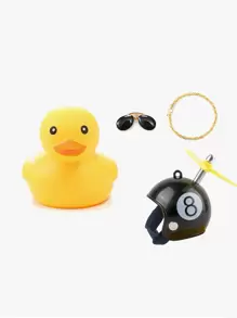 Cartoon Duck Shaped Car Ornament, Rubber Duck - Yellow - View 3