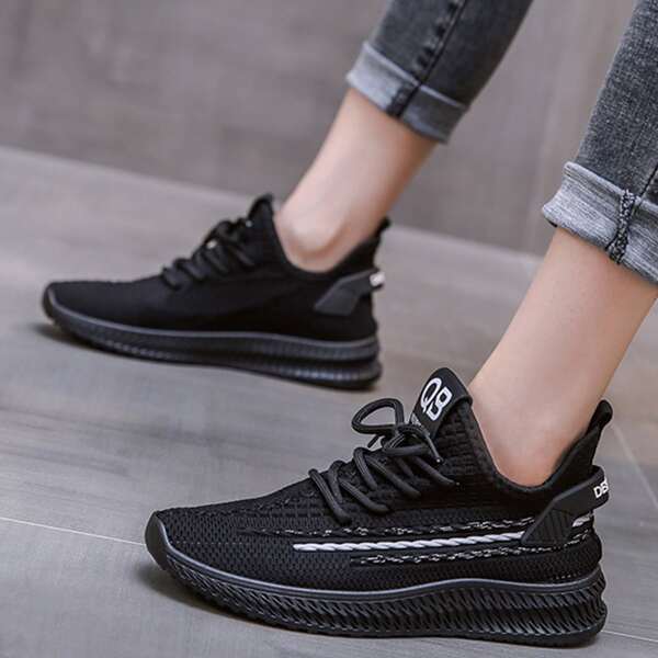 

Lace Up Decor Sneaker, Black