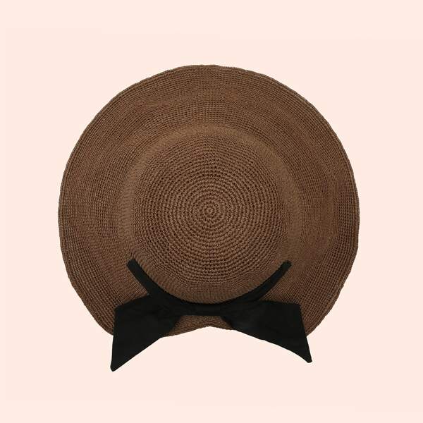 

Bow Decor Sun Hat, Brown