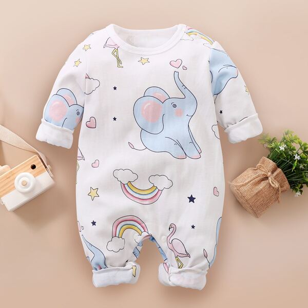 

Baby Girl Cartoon Graphic Jumpsuit, Multicolor