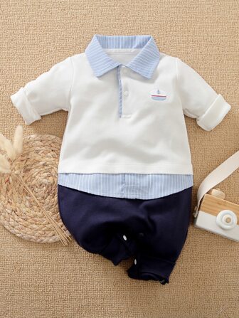 Yierying Jumpsuit 2 en 1 con bordado con estampado de dibujo