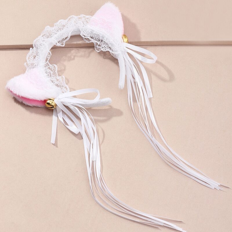 

1pc Fluffy Ear Hair Hoop, White