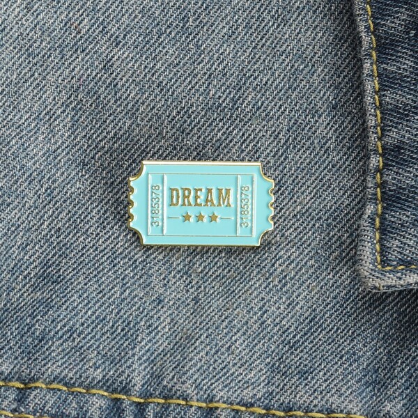 

Letter Graphic Geometric Brooch, Blue