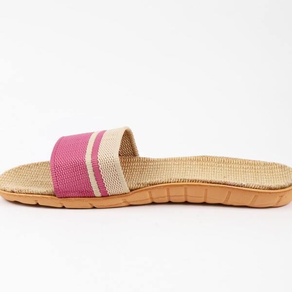 

Striped Graphic Slide Sandals, Pink