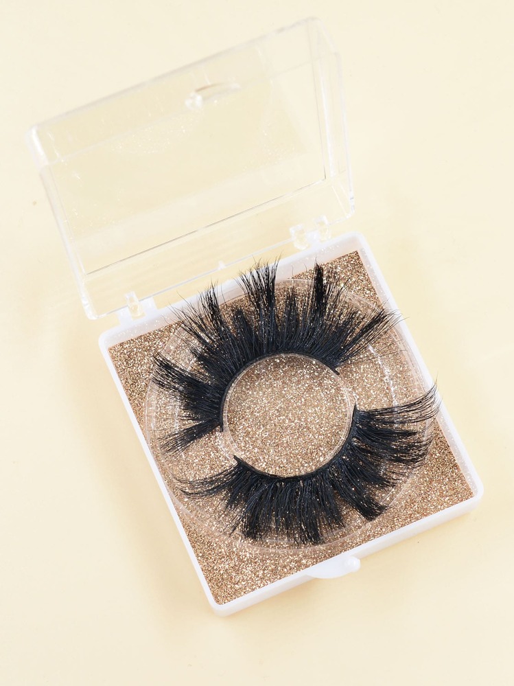 1 pair of long -lasting can be used for the ultra -long curly party complete false eyelashes - Black - View 1