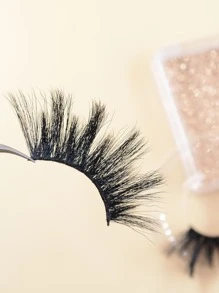 1 par de pestañas postizas completas de larga duración para fiestas rizadas ultralargas - Negro - Ver 4