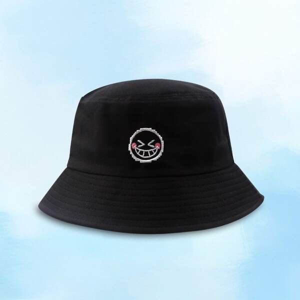 

Men Cartoon Graphic Bucket Hat, Black