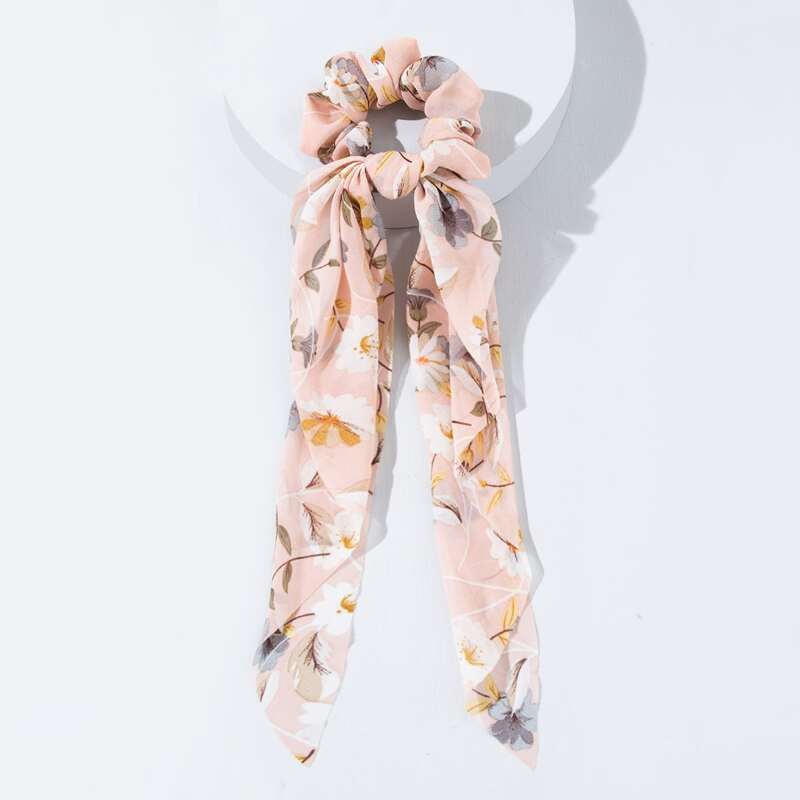 

1pc Floral Scrunchie Scarf, Multicolor