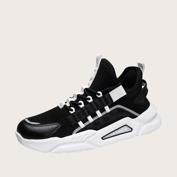

Men Lace-up Decor Sneakers, Black