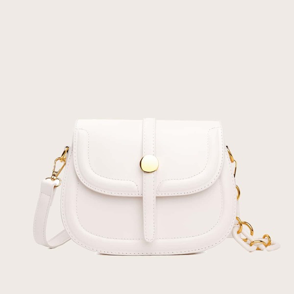 

Minimalist Flap Saddle Bag, White