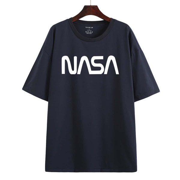 

Letter Graphic Drop Shoulder Tee, Navy blue