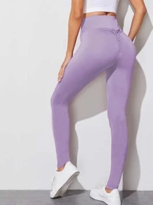 High-Rise Scrunch Butt Leggings - Mauve Purple - View 2
