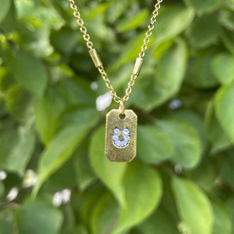 

1pc Rhinestone Decor Pendant Necklace, Gold