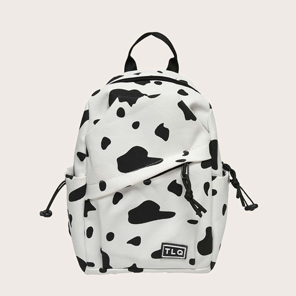 

Cow Print Sling Bag, Black and white