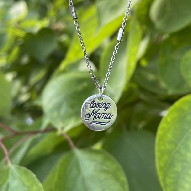 

Mother's Day Slogan Pendant Necklace, Silver