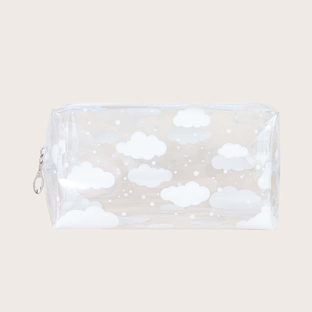 

Cloud Pattern Clear Square Makeup Bag