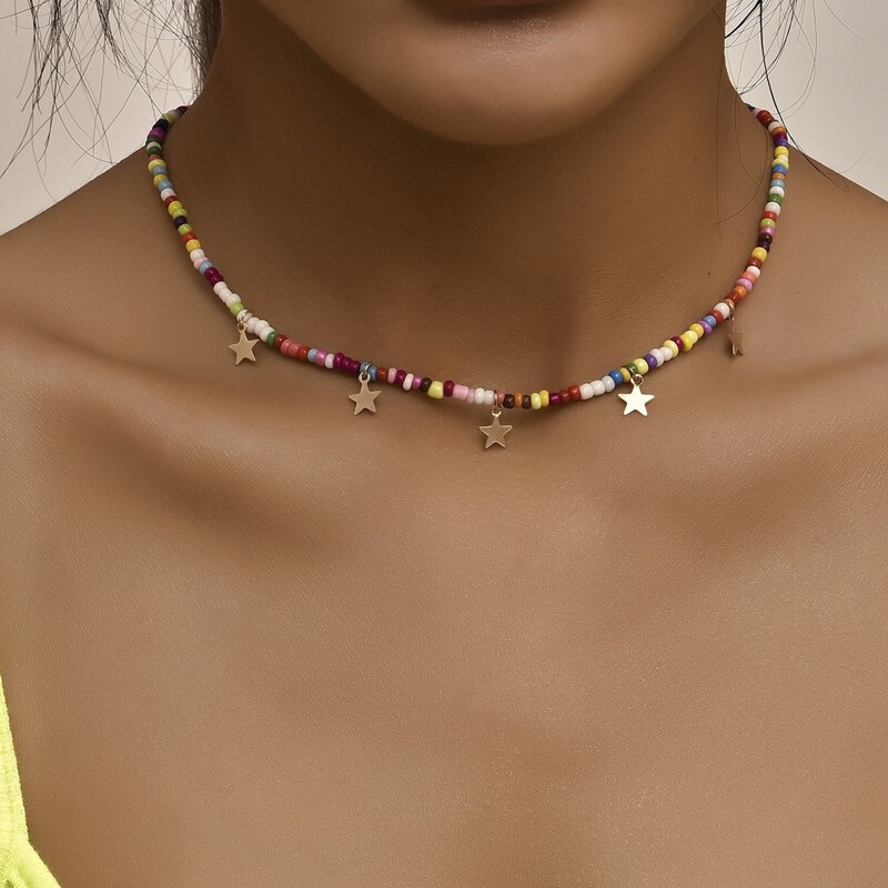 

Star Beaded Necklace, Multicolor