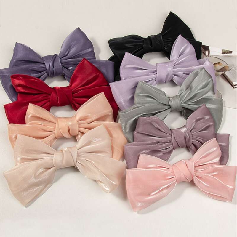 

1pc Random Bow Decor Hair Clip, Multicolor