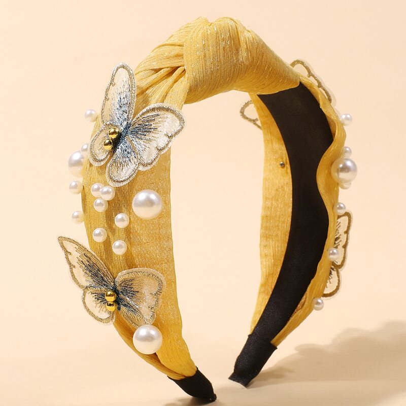 

1pc Butterfly Hair Hoop, Yellow