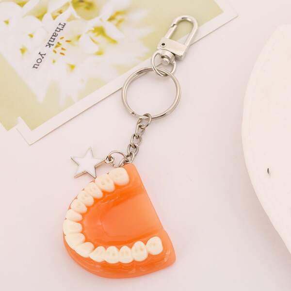 

Tooth Design Bag Charm, Baby pink