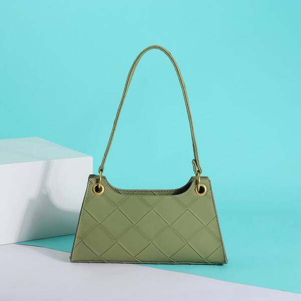 

Braided Design Shoulder Bag, Green
