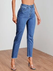 Quần jean Túi màu trơn Giải trí - Rửa trung bình - Xem 3