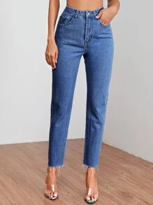 Quần jean Túi màu trơn Giải trí - Rửa trung bình - Xem 4