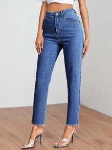 Quần jean Túi màu trơn Giải trí - Rửa trung bình - Xem 5