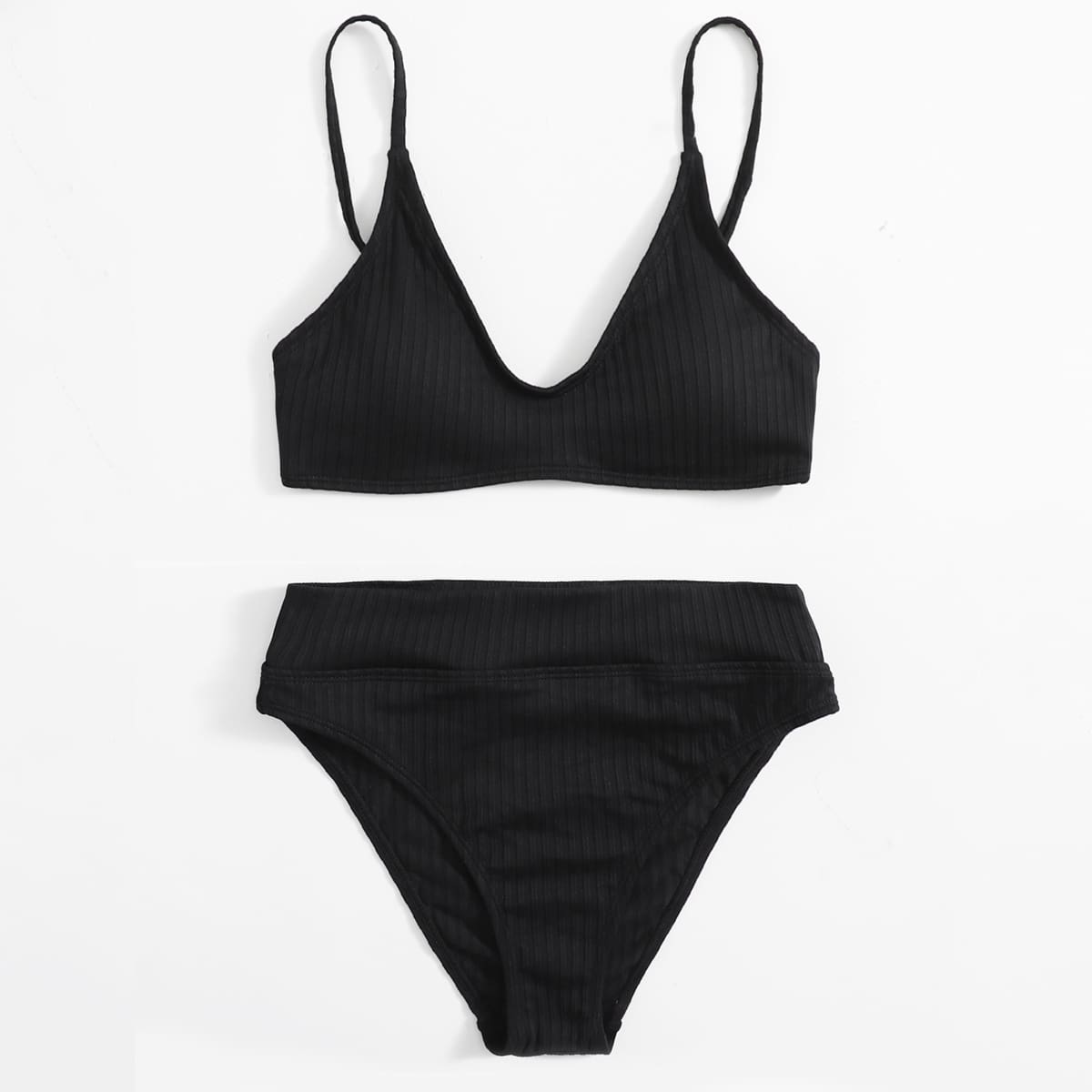 

High Waisted Bikini Swimsuit, Black