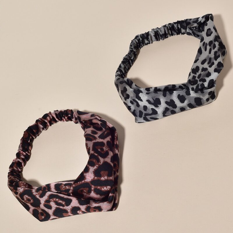 

2pcs Leopard Hair Band, Multicolor