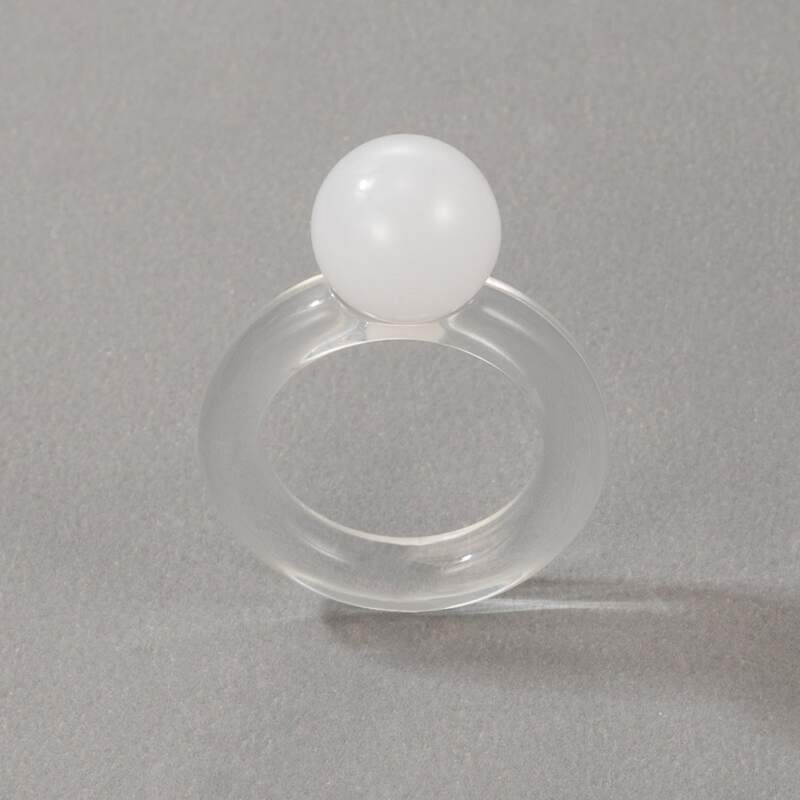 

1pc Clear Resin Ring, White