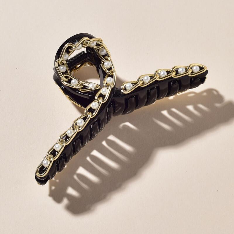 

Faux Pearl Decor Hair Claw, Multicolor