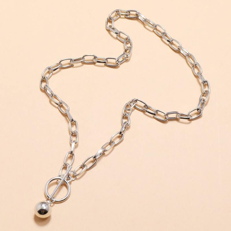 

Ball Decor Chain Necklace, Silver