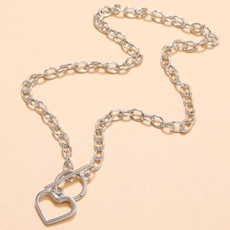 

Heart Chain Necklace, Silver