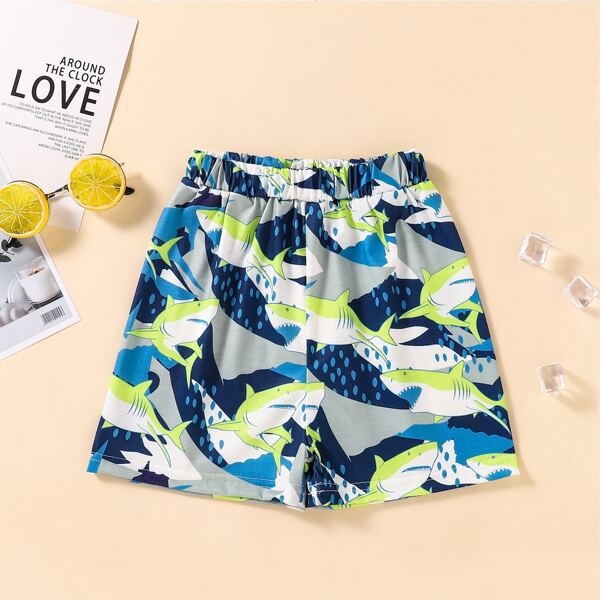 

Toddler Boys Shark Graphic Elastic Waist Shorts, Multicolor