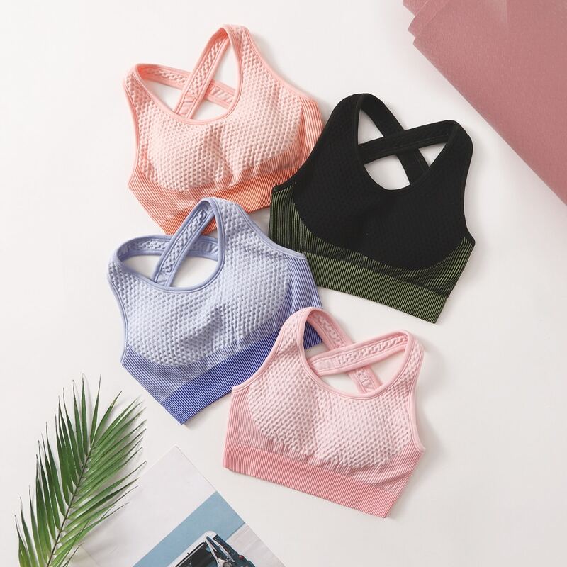 

4 Pack Criss Cross Back Sports Bra, Multicolor