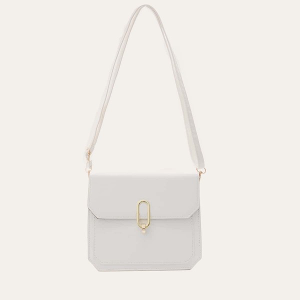 

Croc Embossed Flap Crossbody Bag, White