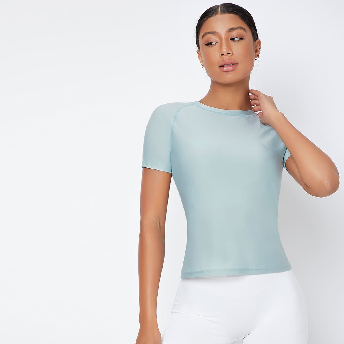 

Absorbs Sweat Anti-UV Sports Tee, Baby blue