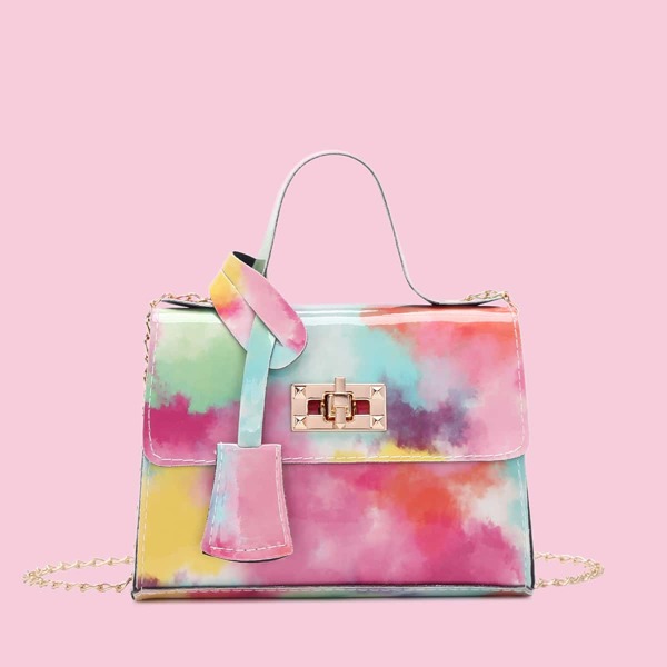 

Tie Dye Flap Chain Bag, Multicolor