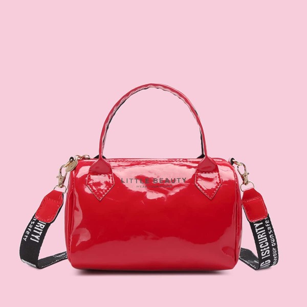 

Letter Graphic Boston Bag, Red