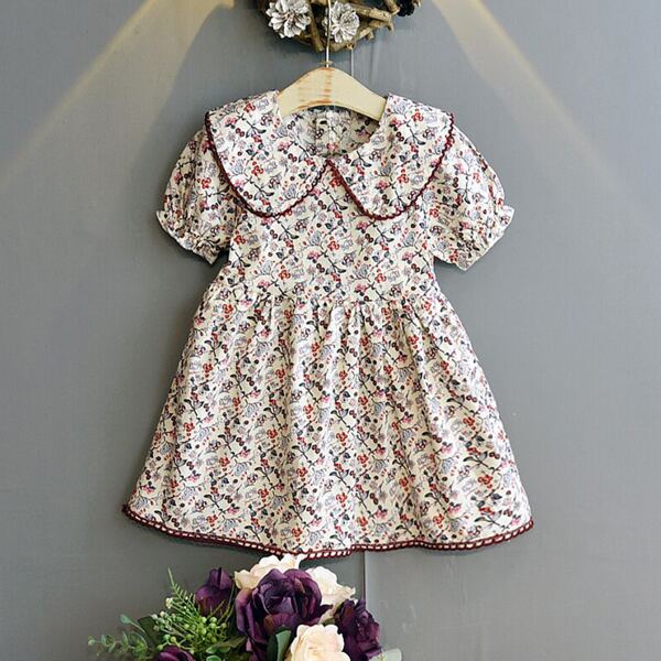 

Toddler Girls Ditsy Floral Peter Pan Collar Smock Dress, Multicolor