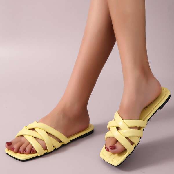 

Minimalist Slide Sandals, Yellow
