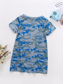 小女童迷彩和字母圖案睡衣