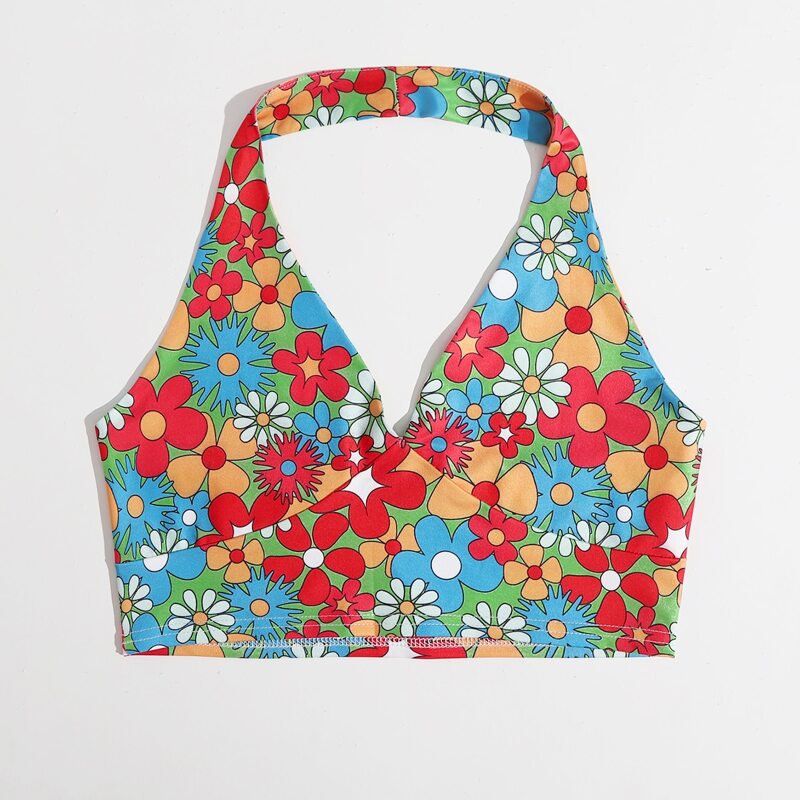 

Ditsy Floral Halter Top, Multicolor