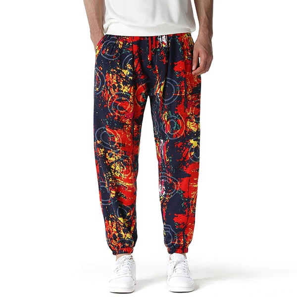 

Men Random Print Pants, Multicolor