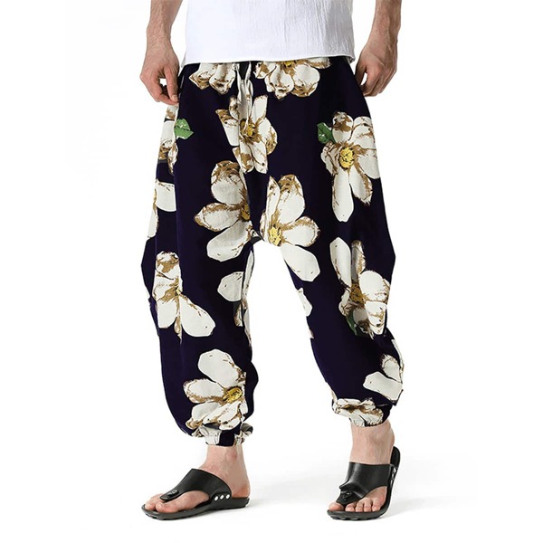 

Men Floral Print Harem Pants, Multicolor