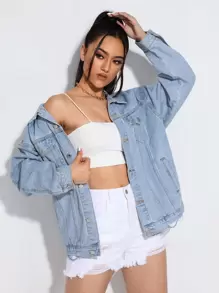 Cazadora mezclilla bajo cruda - Lavado ligero - Ver 1