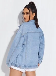 Cazadora mezclilla bajo cruda - Lavado ligero - Ver 2