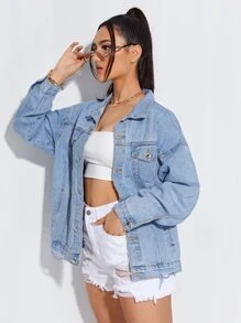 Cazadora mezclilla bajo cruda - Lavado ligero - Ver 5