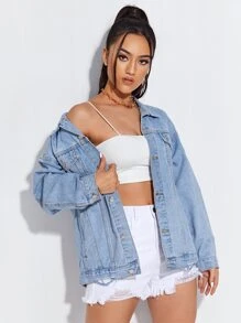 Cazadora mezclilla bajo cruda - Lavado ligero - Ver 6